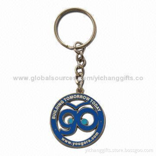 Zinc Alloy Keychain, Cut-out, Enamel, Silver Plating, for Yougora, Various Attachment